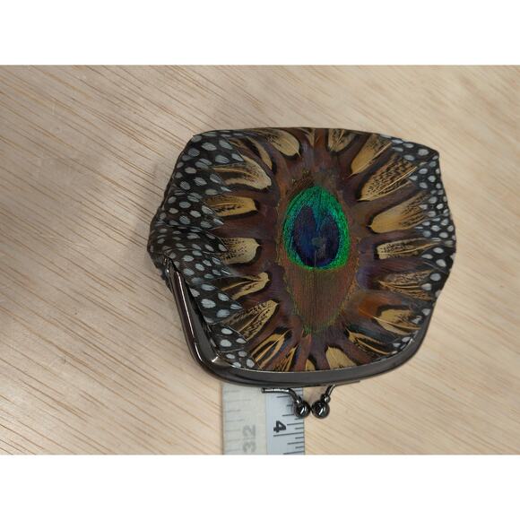 Vintage Lee Sands Hawaii Genuine Pheasant  Handbag Purse & Coin Purse - Picture 11 of 16